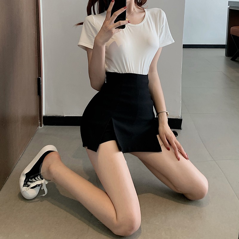 Chân váy xẻ tà giả quần Emilyshop ulzzang (T)