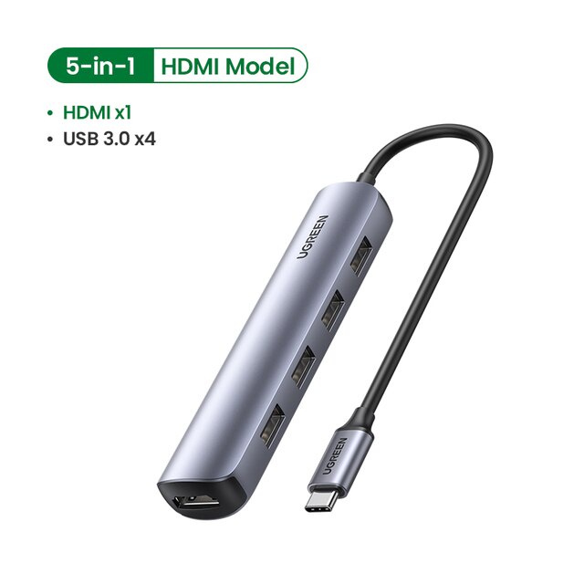 Bộ chia Hub USB Type C 5 in 1 Ugreen 20197 CM417 Chính Hãng