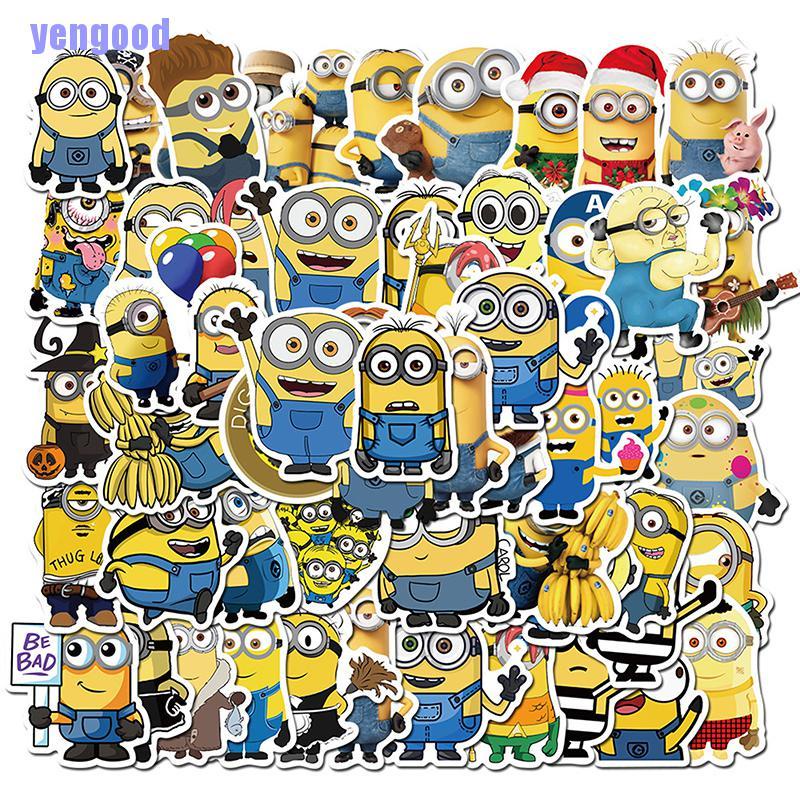 Set 50 miếng dán Minions ngộ nghĩnh trang trí điện thoại