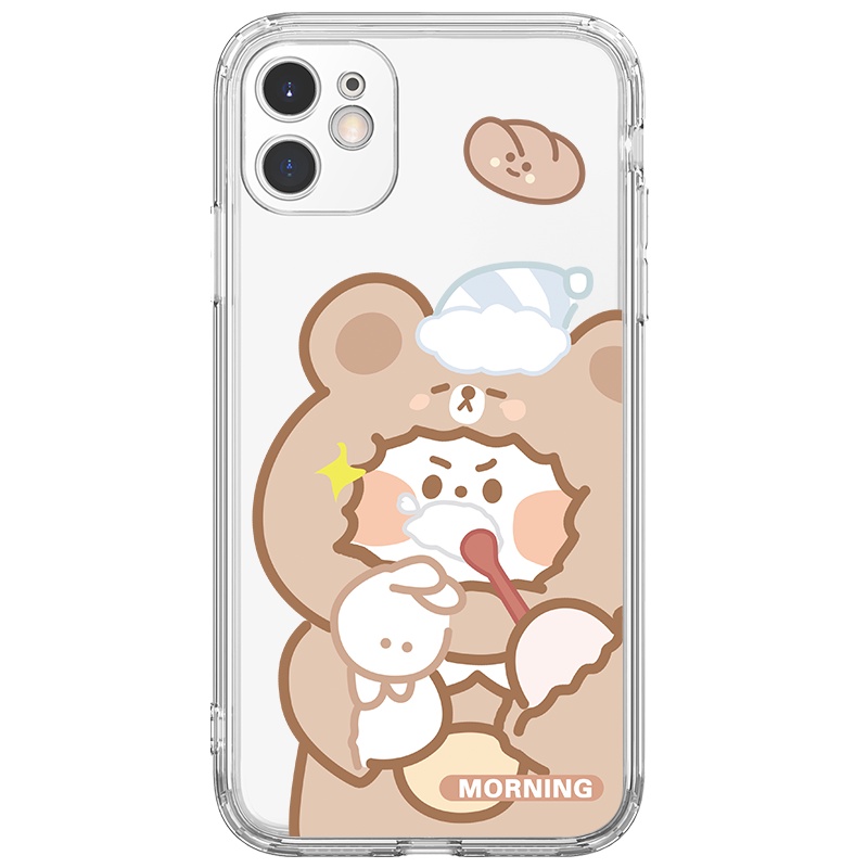 Ốp lưng JURSUE hoạt hình cặp đôi dễ thương đẹp cho iPhone 13 12 11 Pro Max SE 2020 X XR XS ip 8 7 6 6S Plus kute Y140