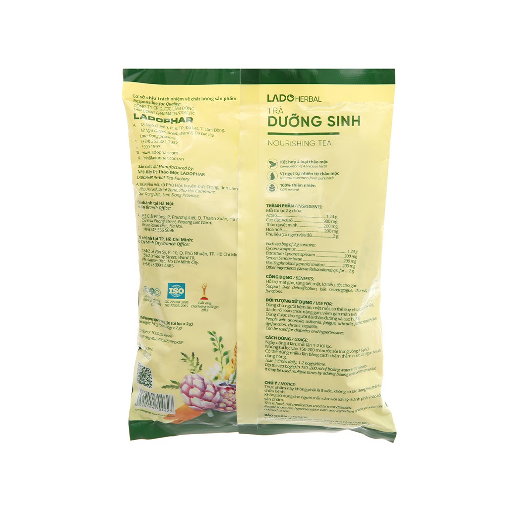 Trà dưỡng sinh LadoHerbal gói 100g/gói