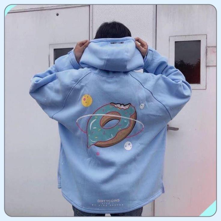 [Hàng Thu Đông] Áo Hoodie Nam Nữ Xanh Donut Chất Cotton Da Cá  Freesize