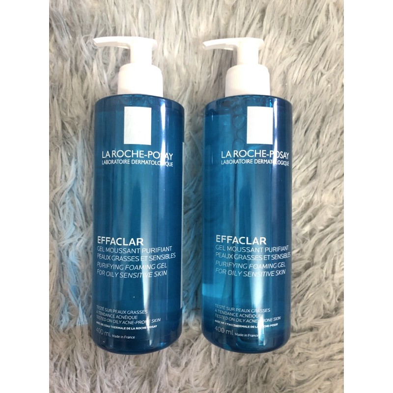 GEL RỬA MẶT  tạo bọt làm sạch & giảm nhờn cho da dầu nhạy cảm Laroche Posay Effaclar 400ml