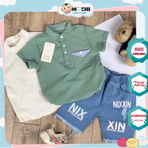 Set đồ bé trai - sơ mi đũi cho bé trai phong cách Hàn Quốc( Ảnh thật Video tại Shop)