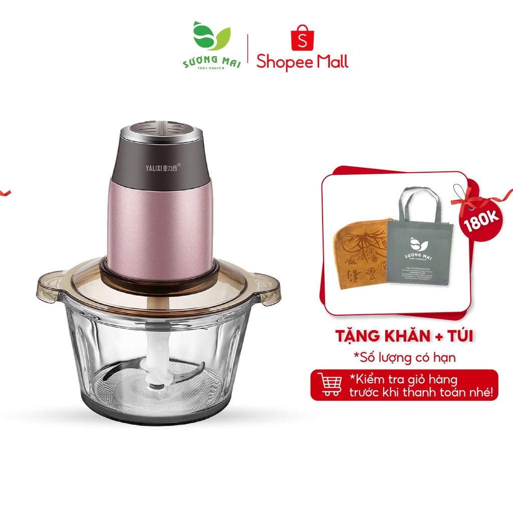 Máy Xay Đa Năng 4 Lưỡi Dao INOX Không Gỉ YALIXI Sương Mai - Dung Tích 2L Xay Thịt SM00196 - Bảo Hành 12 Tháng