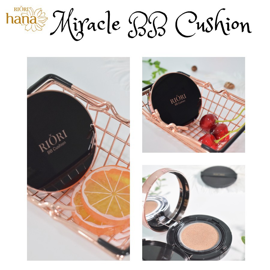 Phấn Nước Che Khuyết Điểm Riori Miracle BB Cushion 15g -Thay thế lớp Kem dưỡng, Kem lót, Kem nền, Kem che khuyết điểm..