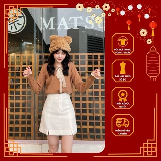 Chân váy công sở dáng A xẻ bên thời trang công sở 6SIX closet