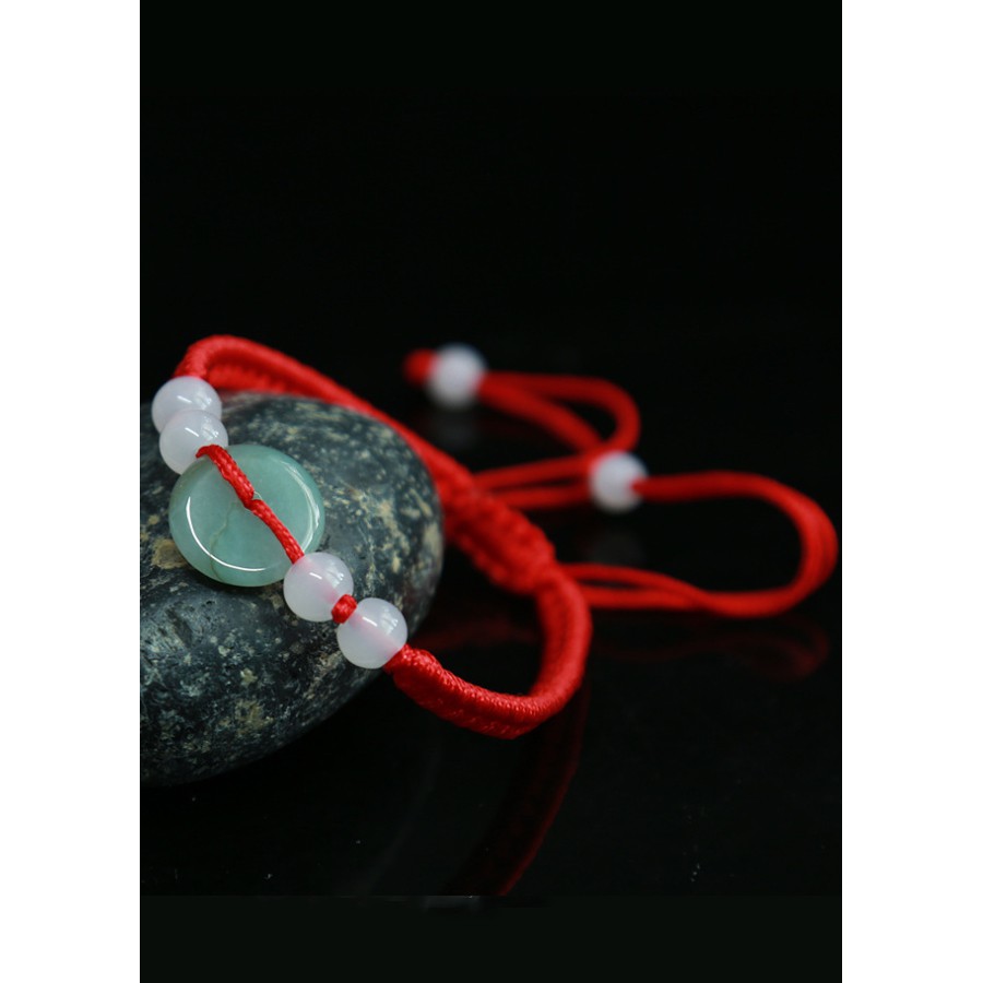 Vòng chỉ đỏ đính ngọc tự nhiên CD (Chọn mẫu)