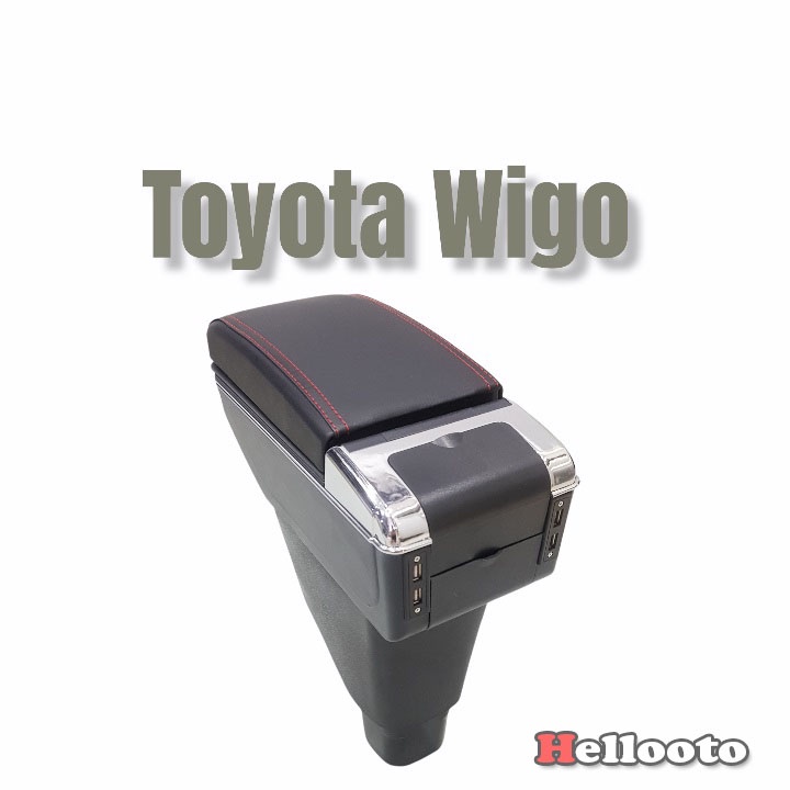 Hộp Tỳ Tay,. Bệ Tỳ Tay Xe Toyota Wigo 2018 đến 2021 Màu Đen ,Có cổng USB tiện lợi lắp đặt dễ dàng M02