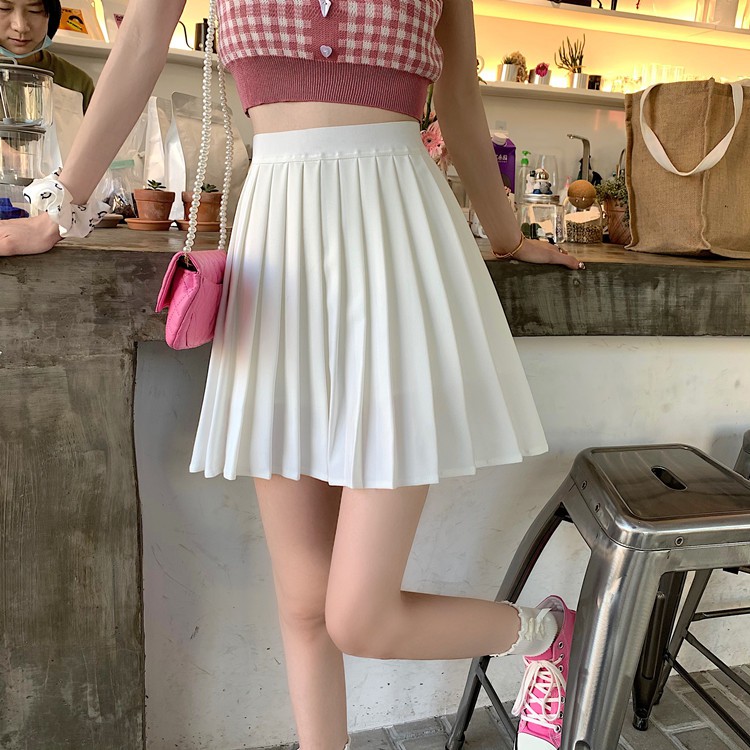 Chân Váy Chữ A Lưng Cao Xếp Ly Thời Trang Mùa Hè Phong Cách Hàn Quốc 2 Màu Tùy Chọn Cho Nữ | BigBuy360 - bigbuy360.vn