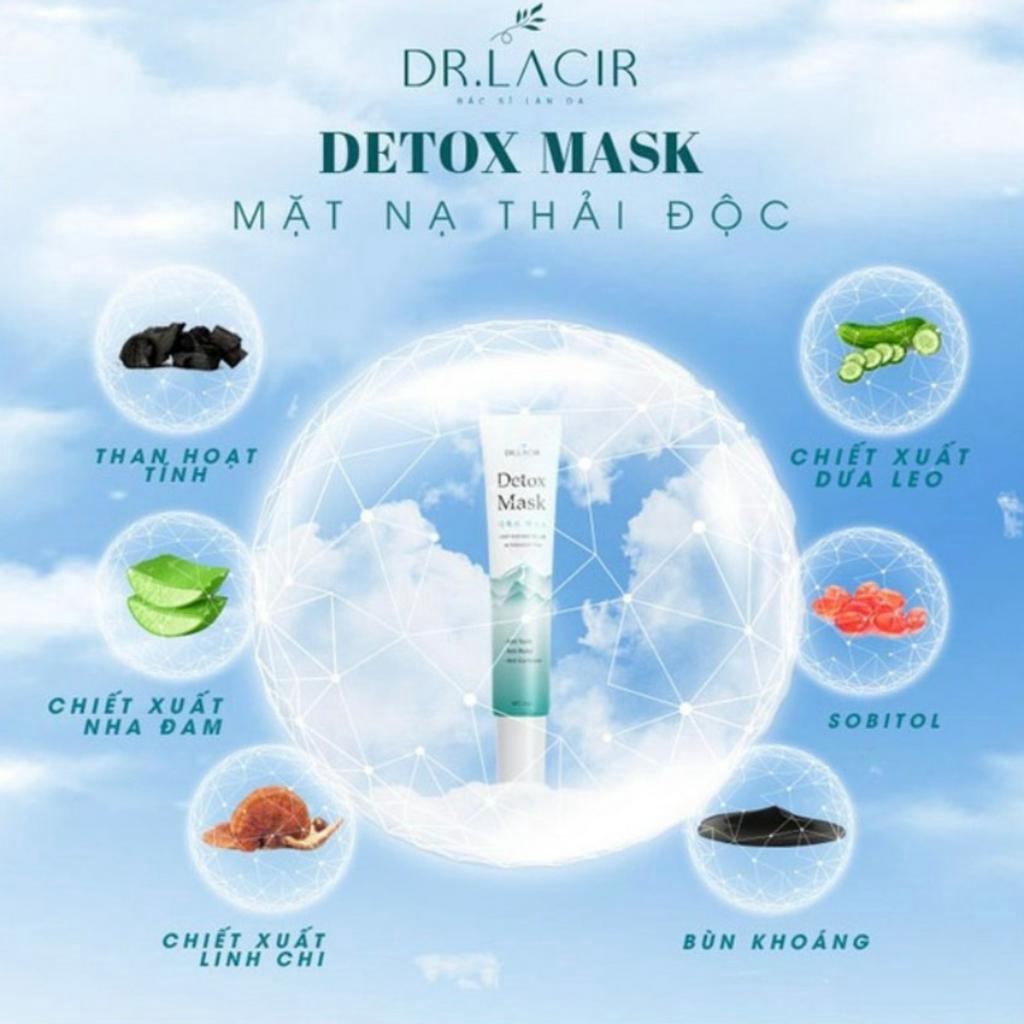 Mặt nạ Dr Lacir mặt nạ thải độc Detox mask chính hãng thải độc thanh lọc da, ngừa mụn, sạch da, thu nhỏ chân lông 20ml