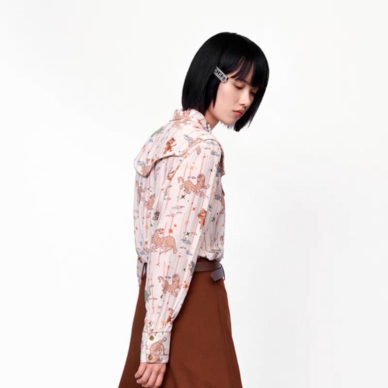 Áo sơ mi hoạ tiết Peacebird