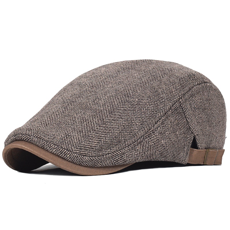 Mũ Beret Sọc Vằn Phong Cách Vintage Cho Nam
