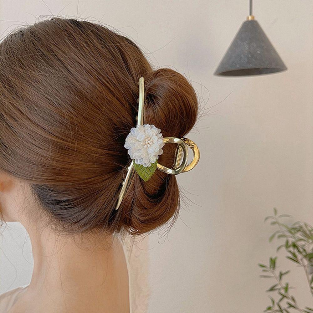 Kẹp Tóc Móng Vuốt Hình Hoa Hồng Lấp Lánh Bằng Hợp Kim Phong Cách Hàn Quốc Ngọt