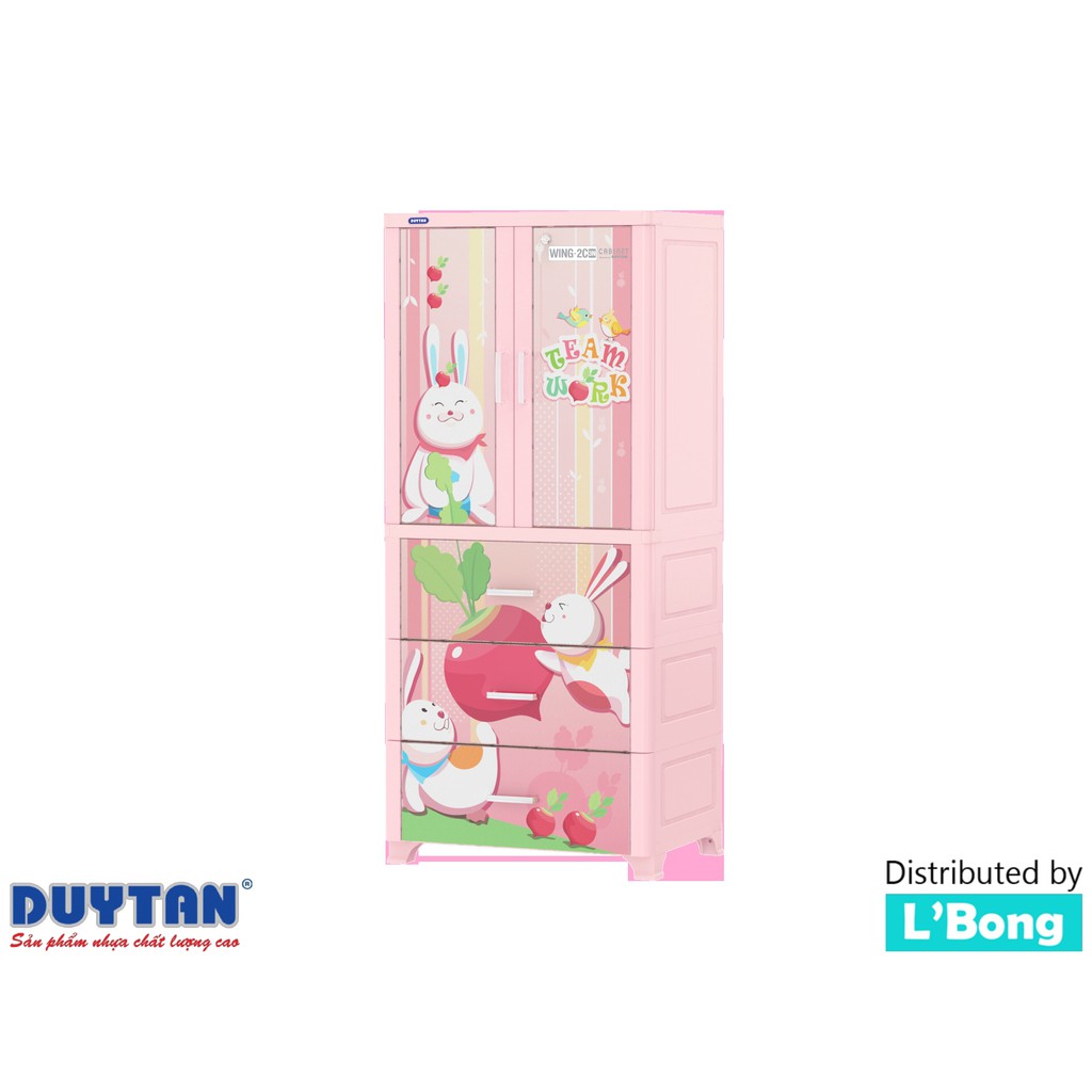 Tủ nhựa Duy Tân Wing 2C-3N - Có móc treo quần áo