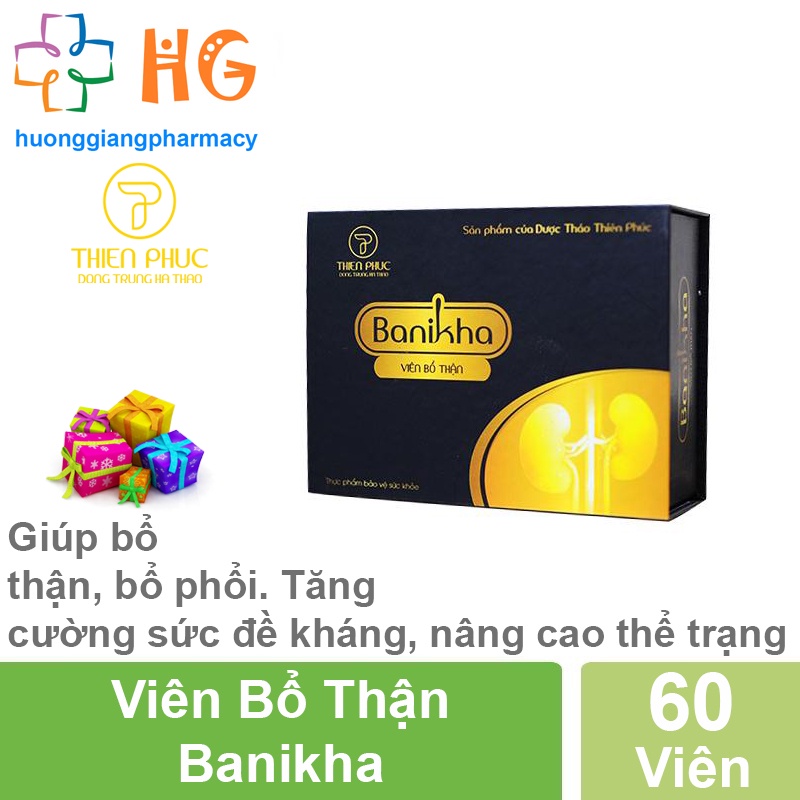 Viên bổ thận banikha Tăng cường sinh lý nam Bổ thận nam Hỗ trợ giảm đau lưng mỏi gối tiểu đêm nhiều Hộp 60 Viên