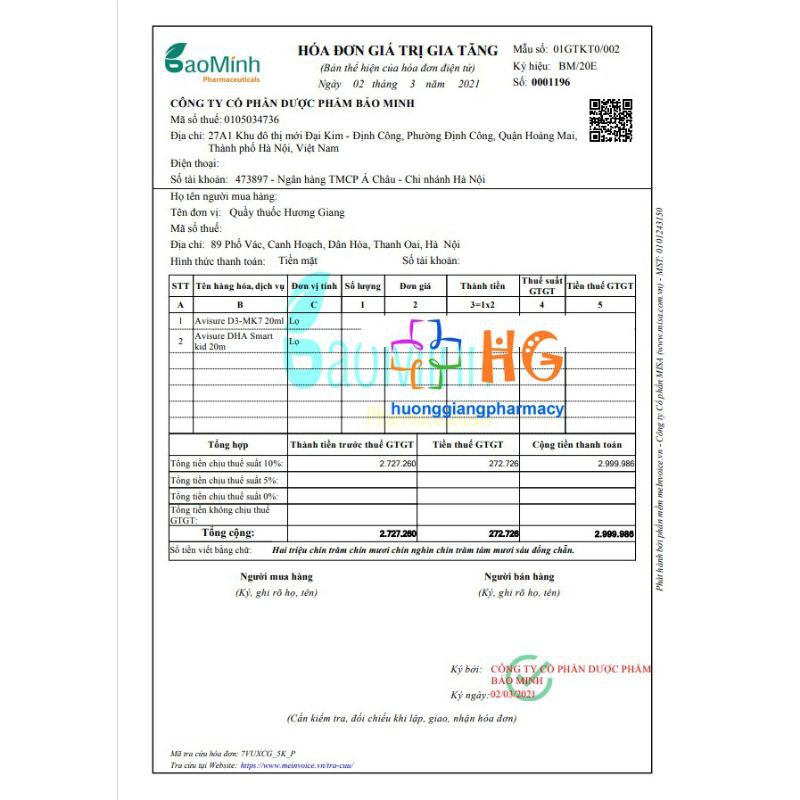 Avisure D3 - MK7 Drops nhỏ giọt cho trẻ sơ sinh - giúp bổ sung vitamin D2 K3- Làm tăng cường hấp thu canxi