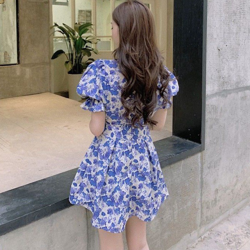 Đầm Nữ Tay Ngắn Cổ Chữ V Ôm Eo Thời Trang Quyến Rũ