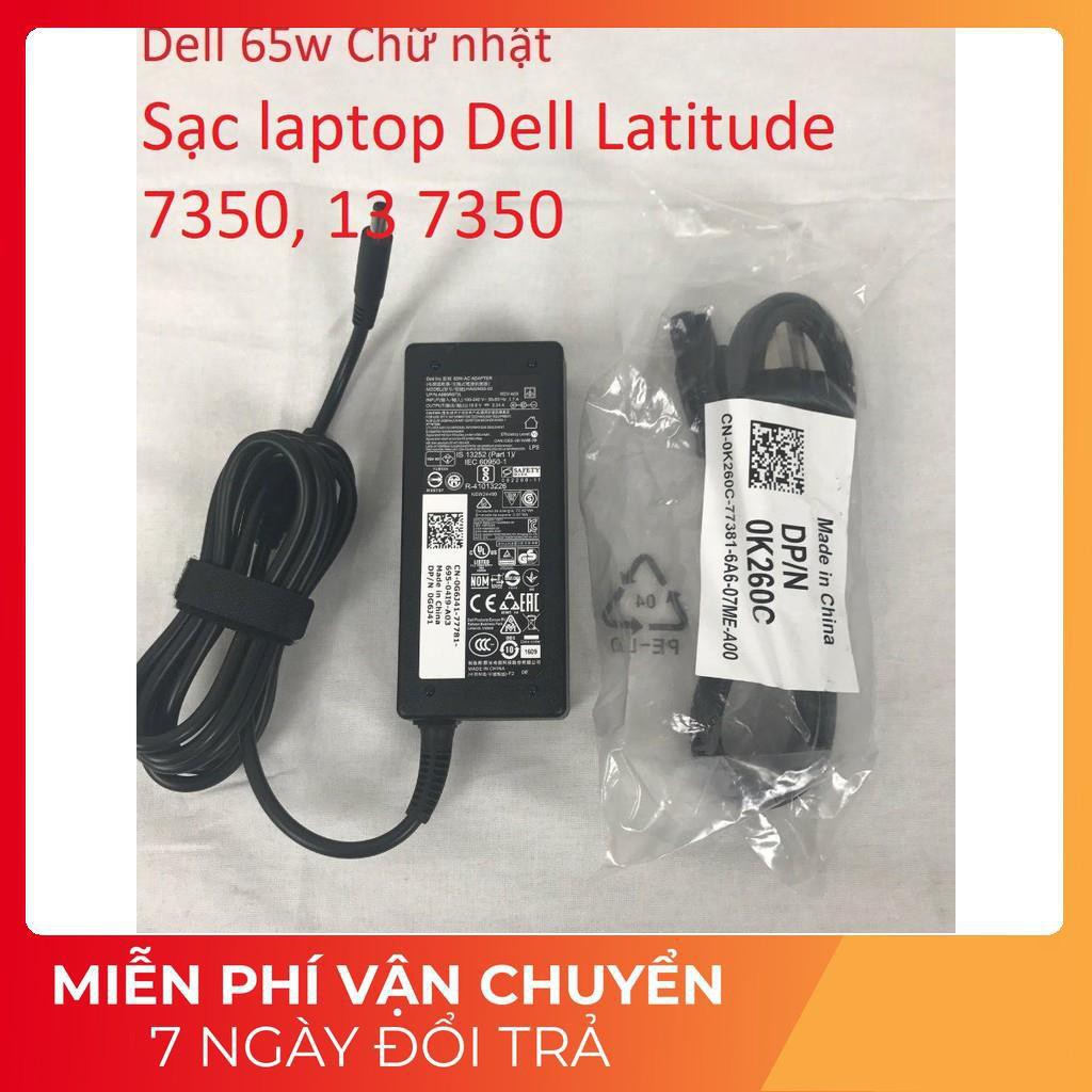 ⚡️[Sạc zin] Sạc laptop Dell Latitude 7350, 13 7350 19.5V - 2.31A - 3.34A - 45W - 65W Chân kim nhỏ 4.5 x 3.0 mm