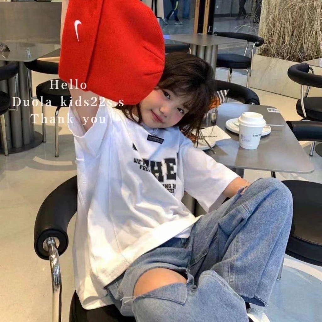 Áo Thun Cotton Tay Ngắn Phong Cách Hàn Quốc Thời Trang Mùa Hè Hàng Mới Dành Cho Bé Gái 2022