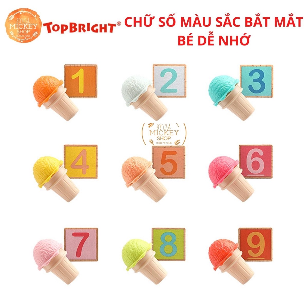 Bộ đồ chơi giáo dục sớm BÁN KEM HỌC TOÁN chính hãng TOP BRIGHT ICREAM MATH &amp; LOGIC cho bé từ 4 5 6 tuổi My Mickey Shop