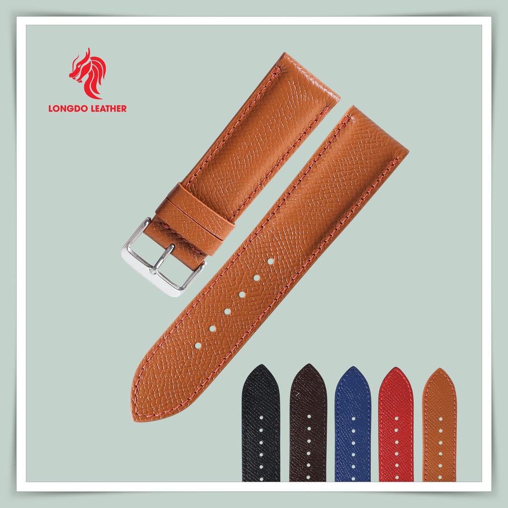 [ĐẲNG CẤP] Dây da đồng hồ 24mm - Đủ size 12/14/16/18/20/22/24 - Hàng chính hãng Longdo Leather - EPSOM