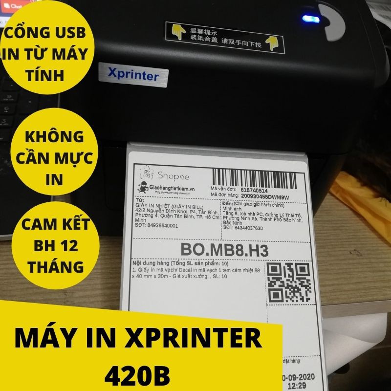 [CÓ VIDEO] Máy In Đơn Hàng, In Tem, In Vận Đơn TMĐT khổ 110mm Xprinter XP-420B
