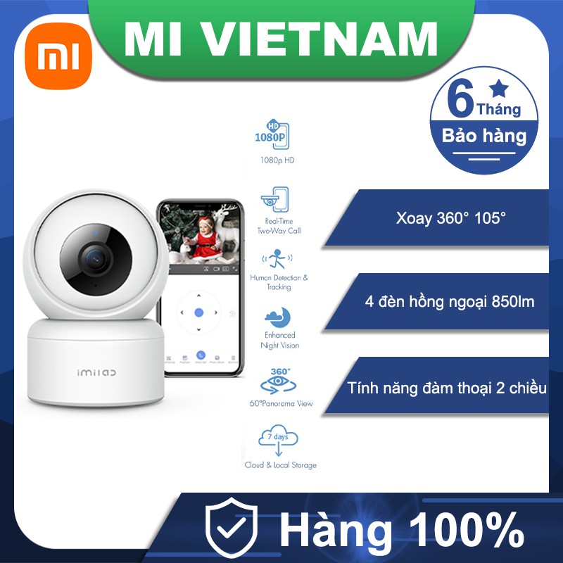 Camera IP giám sát Xiaomi IMILAB C20 Phiên bản toàn cầu 360 độ 1080P giám sát tầm nhìn ban đêm an ninh nội địa