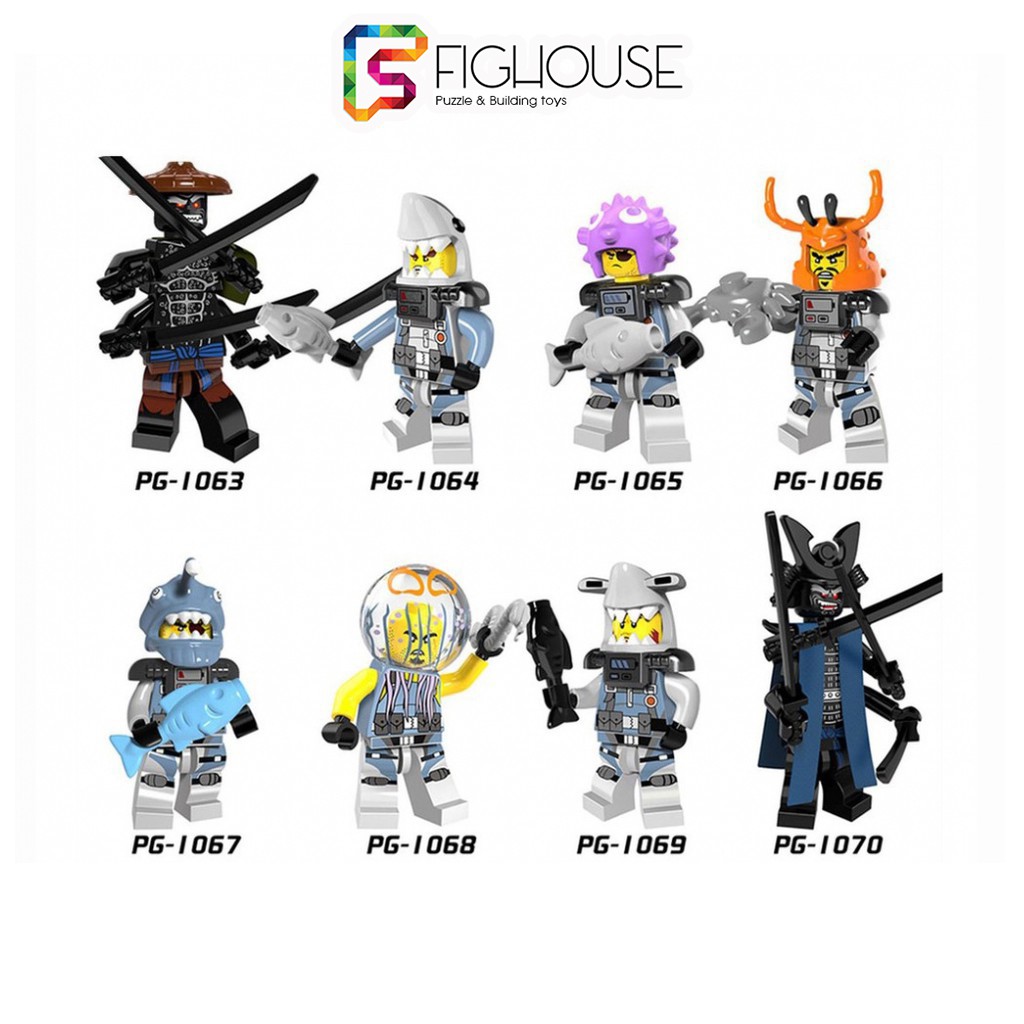 Xếp Hình Minifigures Các Nhân Vật Ninjago Shark - Đồ Chơi Lắp Ráp non-lego PG8077 [A15]