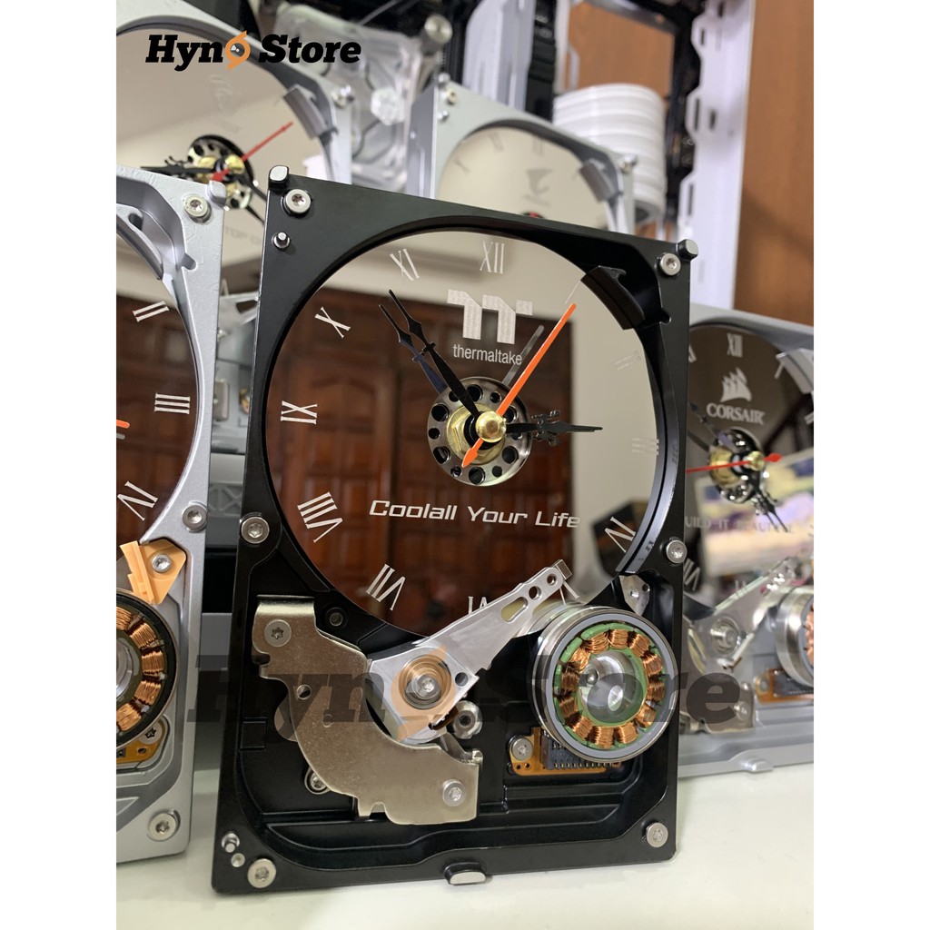 Đồng hồ handmade logo Thermaltake làm từ ổ cứng HDD – Hyno Store
