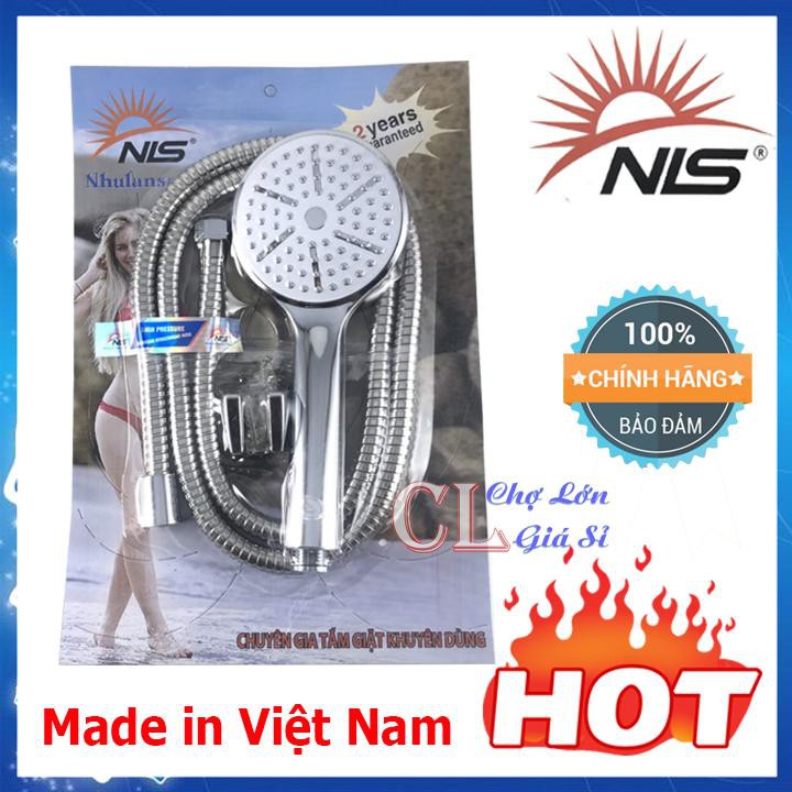 Bộ vòi sen Như Lan San chùm phun rộng 124 lỗ - Bộ vòi sen tăng áp kèm dây dẫn và đế cài - Hàng Việt Nam Chất Lượng Cao