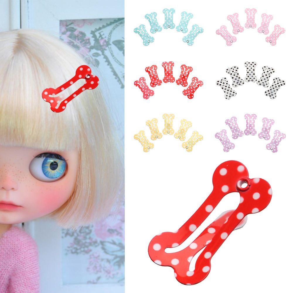 RAINBOW Set 5 Kẹp Tóc Hình Cục Xương 2.5cm Dành Cho Búp Bê