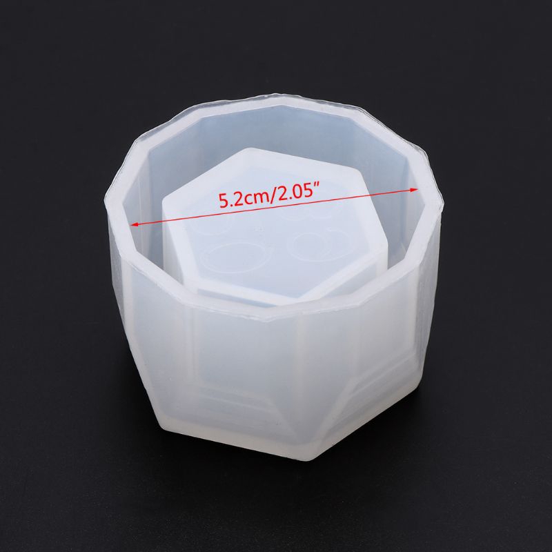 Khuôn làm chậu hoa handmade hình lục giác bằng silicon trong suốt