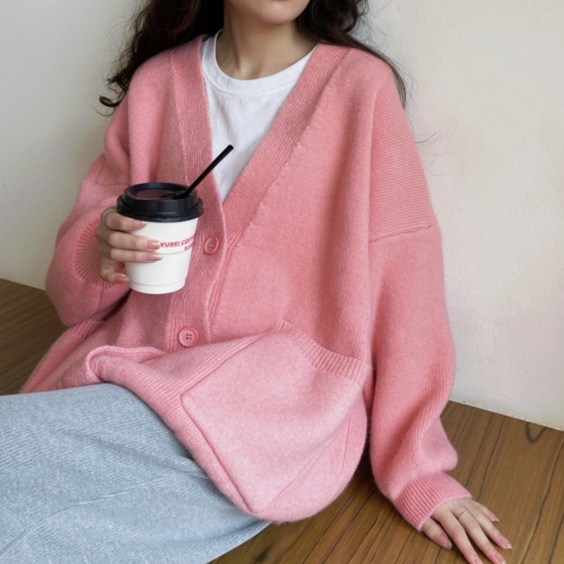 Áo Khoác Len Tay Dài Phong Cách Hàn Quốc Thanh Lịch Dành Cho Nữ