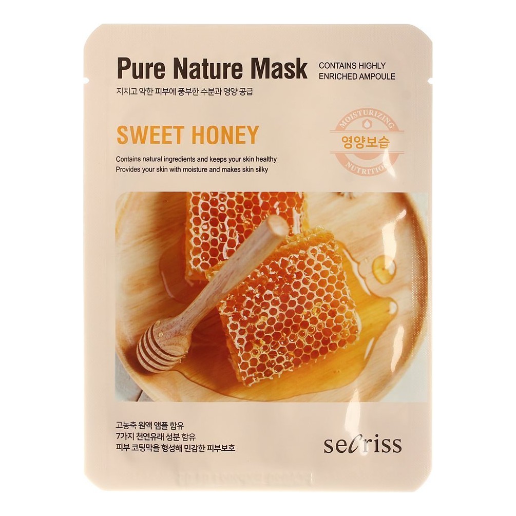 Mặt Nạ Pure Nature Mask Sweet Honey SECRISS Mật Ong dưỡng ẩm - ANSKIN - HÀN QUỐC