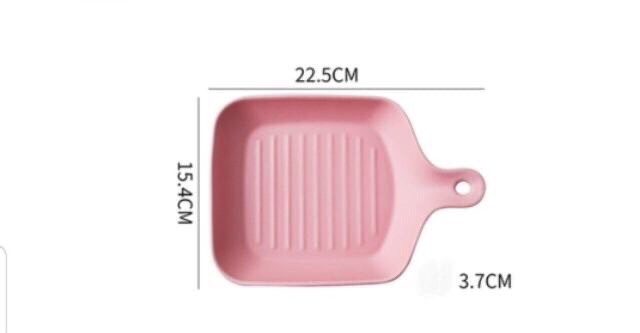 Thố sứ vuông có quai cầm