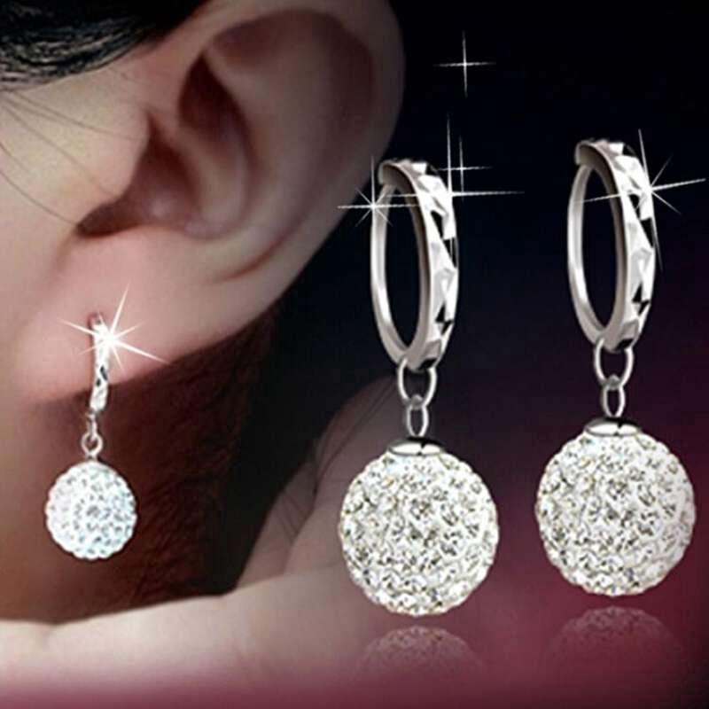 Bông Tai Mạ Bạc 925 Hình Tròn Phong Cách Hàn Quốc
