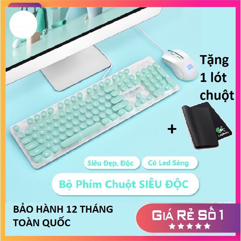 [ BÀN PHÍM LOẠI 1 ] COMBO Bộ Bàn Phím Và Chuột Có Dây Cao Cấp N518 Pro có đèn LED