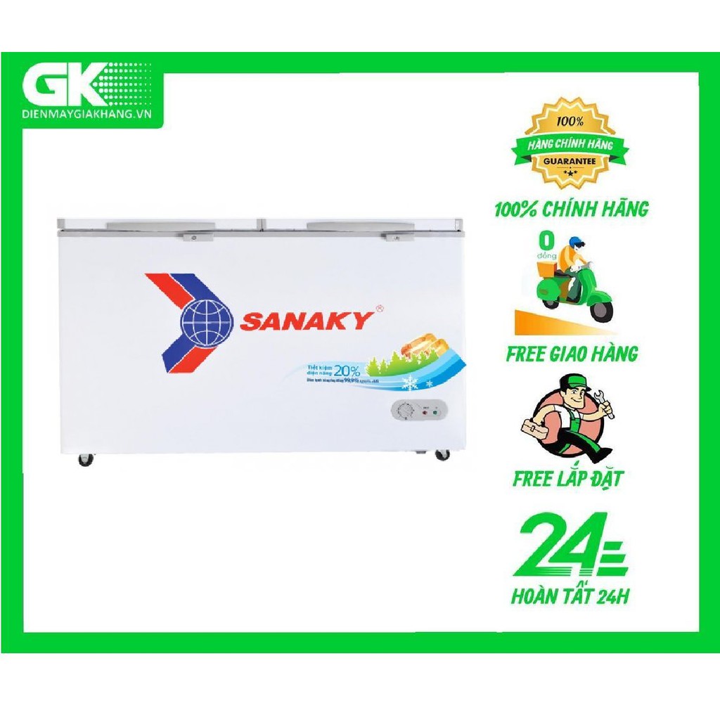 Tủ Đông Sanaky VH-2899W1 - 2 NGĂN 1 ĐỒNG 1 MÁT,2 CÁNH,220 LÍT