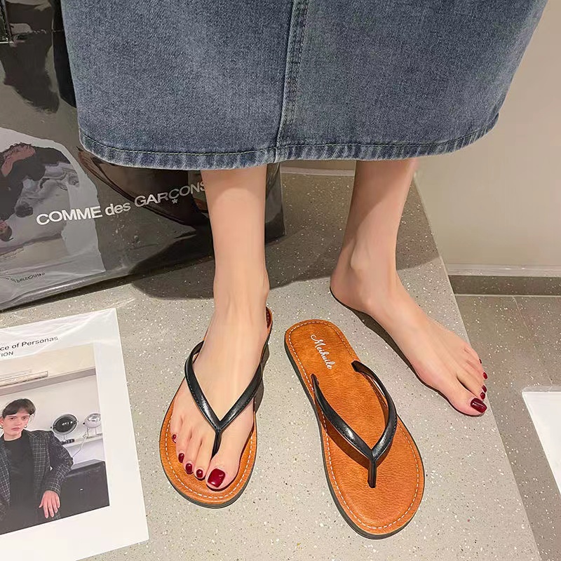 Dép Kẹp Bằng Da PU Chống Trượt Thời Trang Dành Cho Nữ