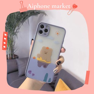 Ốp điện thoại họa tiết gấu bơi lội cho iPhone 11Phone 12Pro Max X XR/8Plus 12