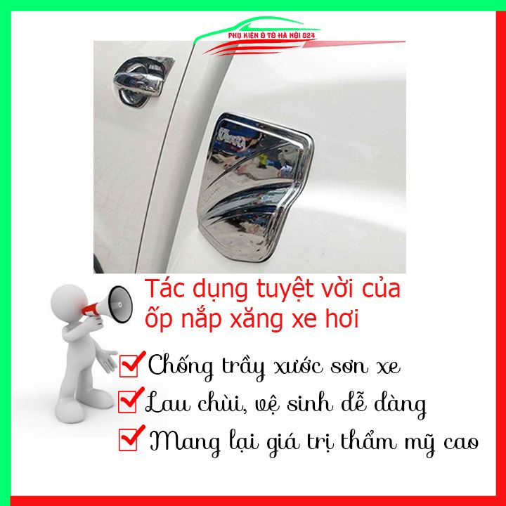 Ốp nắp xăng Navara 2015-2021 mạ crom bảo vệ chống trầy trang trí ô tô