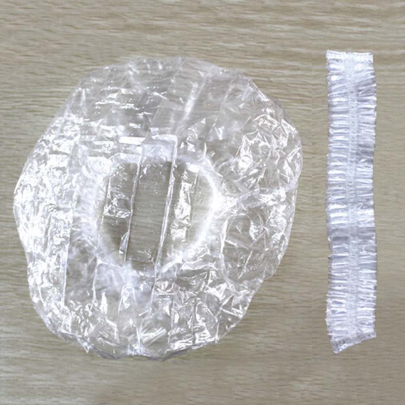 Set 100 mũ chụp ủ tóc, mũ trùm đầu khi tắm nilon y tế hỗ trợ nhuộm tóc, ủ tóc dùng 1 lần - 20505