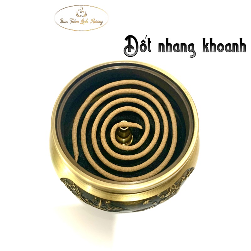 Lư Đồng Xông Nụ Trầm - BẢO TRẦM LINH HƯƠNG Đỉnh Đốt Nhang Đồng Đúc Nguyên Khối Đồ Thờ Cúng Phong Thủy - Quà Tặng