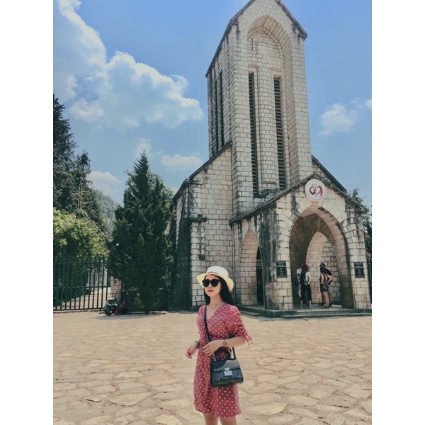 VÁY CHẤM BI HỒNG