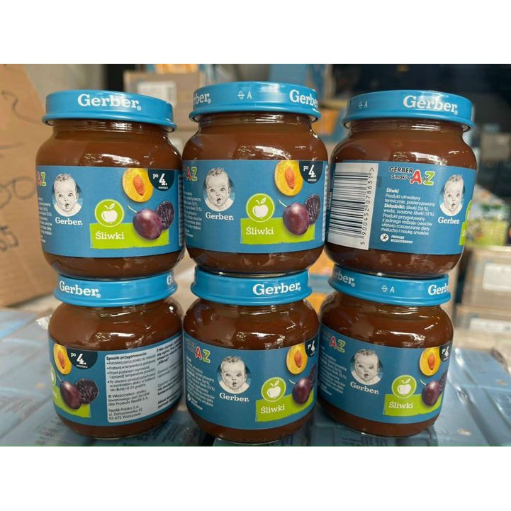 Mận Đen Nghiền Gerber Cho Bé Từ 4 Tháng Ăn Dặm Chống Táo Bón