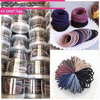 [Giá Buôn] SET 100 DÂY BUỘC TÓC TRƠN ĐỦ MÀU SIÊU CHẮC