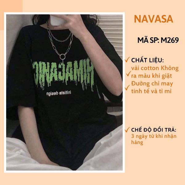 Áo thun nam nữ áo phông nữ unisex form rộng tay ngắn in hình cổ tròn NAVISA AT269