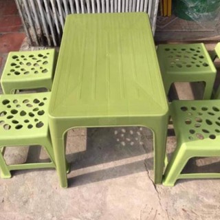 Bộ bàn ghế nhựa Việt Nhật 3 cỡ bền đẹp bàn quán ăn vỉa hè ghế đẩu trà chanh