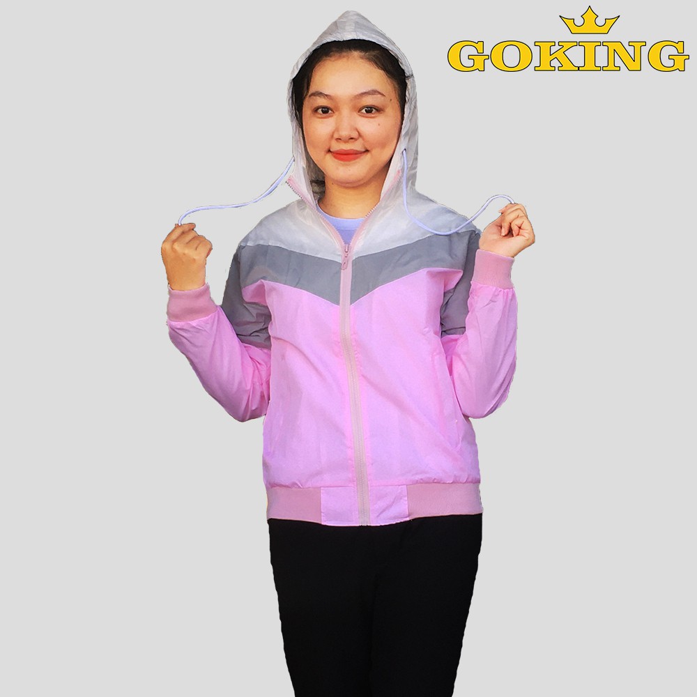Áo khoác dù teen nữ nam GOKING, phối 3 màu thời trang. Chống nắng gió lạnh, giữ ấm. Hàng hiệu Việt Nam chất lượng cao